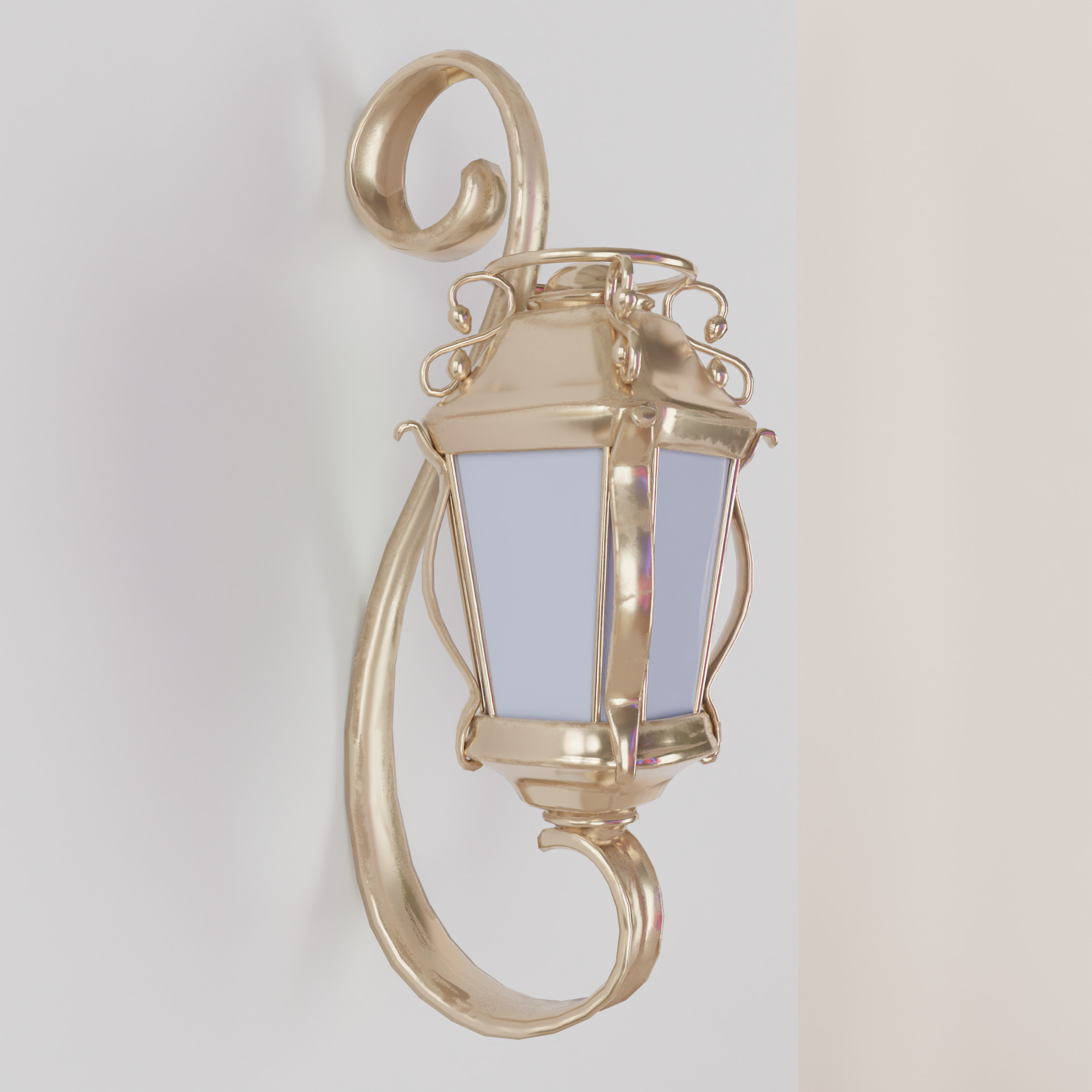 Lowpoly wall lamp Low-poly 3D model_1