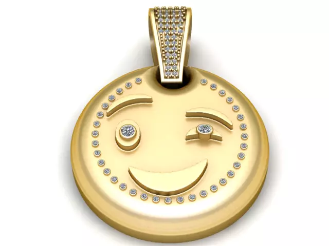 Smiley GOLD PENDANT 3D print model
