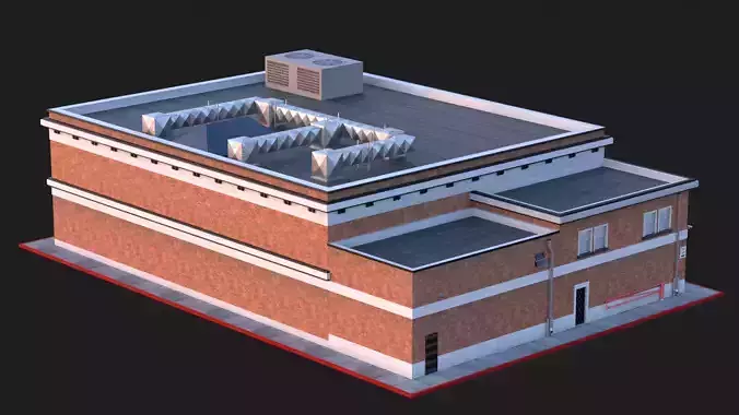 144 N Brand Blvd - Los Angeles Brick Building  3D model 3