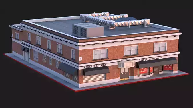 144 N Brand Blvd - Los Angeles Brick Building 3D model