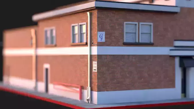 144 N Brand Blvd - Los Angeles Brick Building  3D model 6