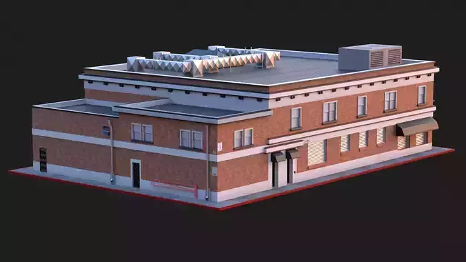 144 N Brand Blvd - Los Angeles Brick Building  3D model 2