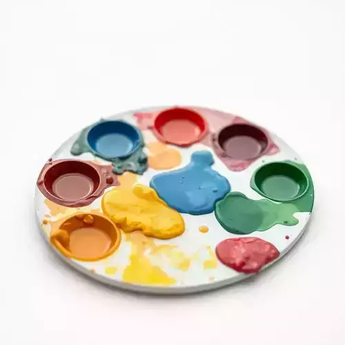 Colorful Paint Palette D Model Pack