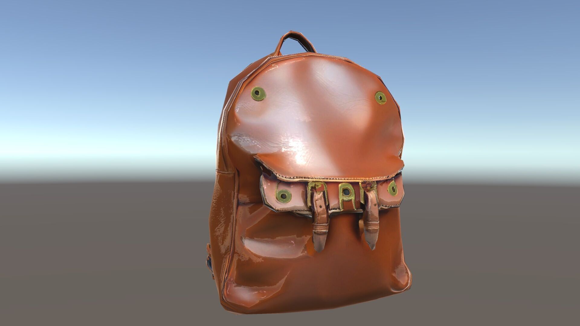 Elegant Brown Leather Backpack D Model Pack Low-poly 3D model_30