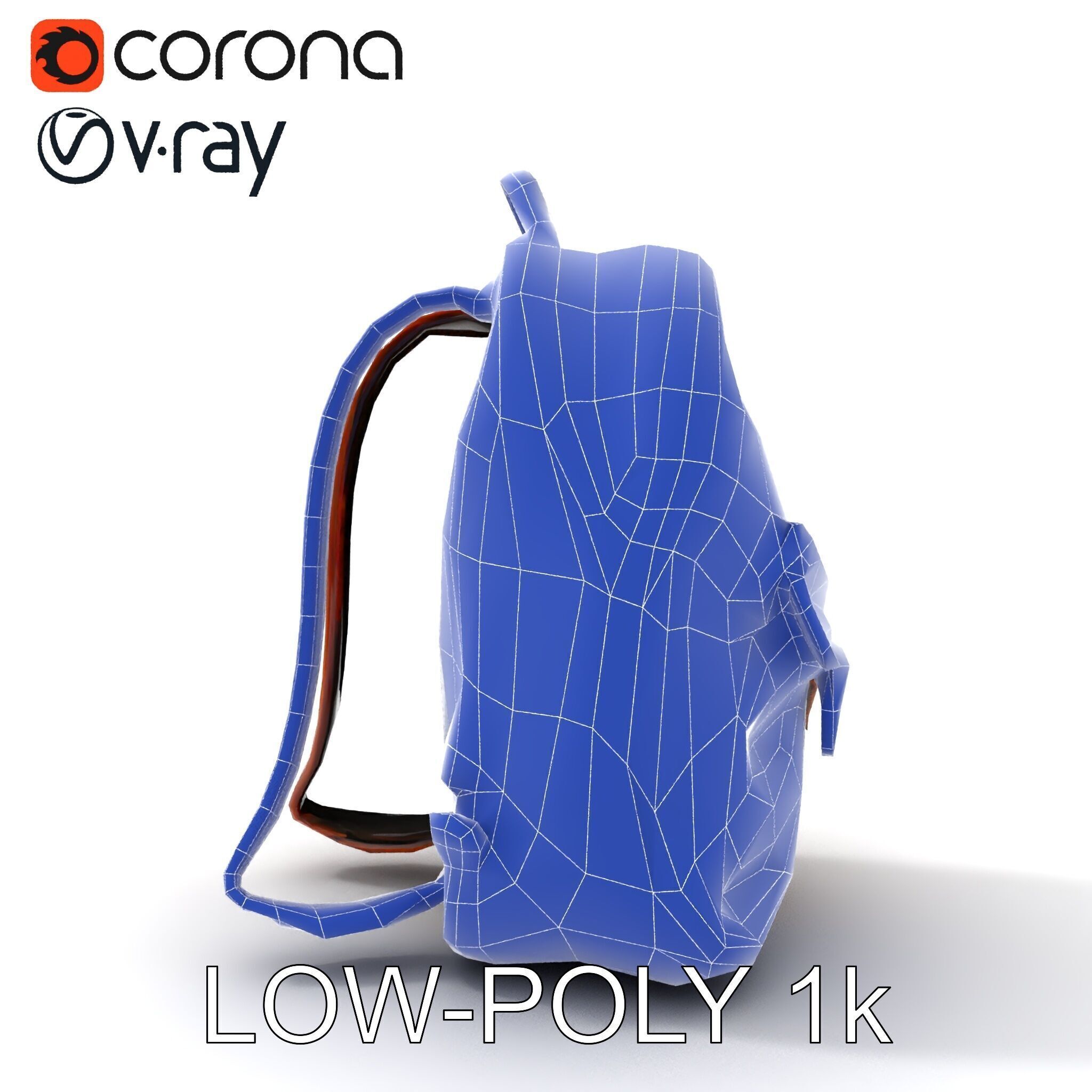 Elegant Brown Leather Backpack D Model Pack Low-poly 3D model_25