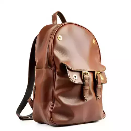 Elegant Brown Leather Backpack D Model Pack Low-poly 3D model Elegant Brown Leather Backpack D Model Pack Low-poly 3D model