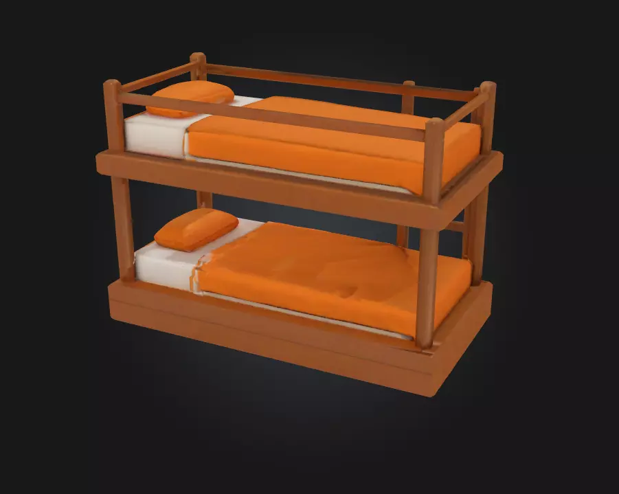 Bunk Bed Bliss  Stacked Comfort with Style 3D model_0