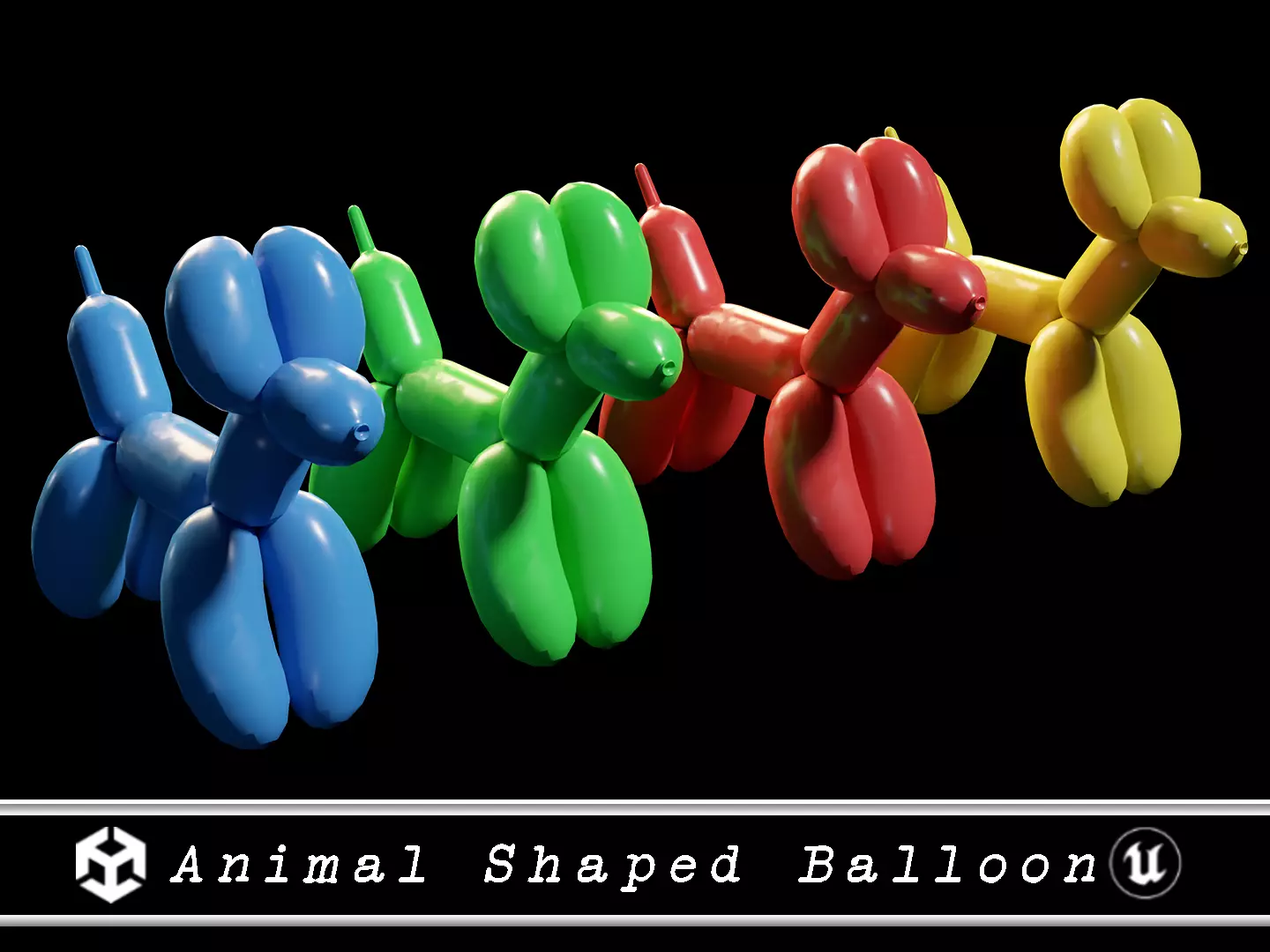 Animal Shaped Balloon Low-poly 3D model
