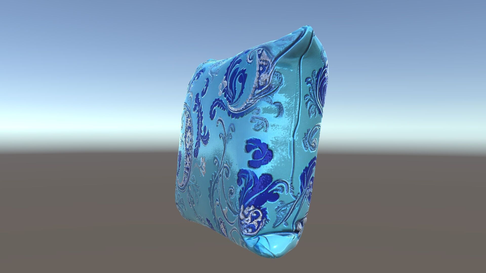 Ornamental Blue Pillow D Model Pack Low-poly 3D model_11