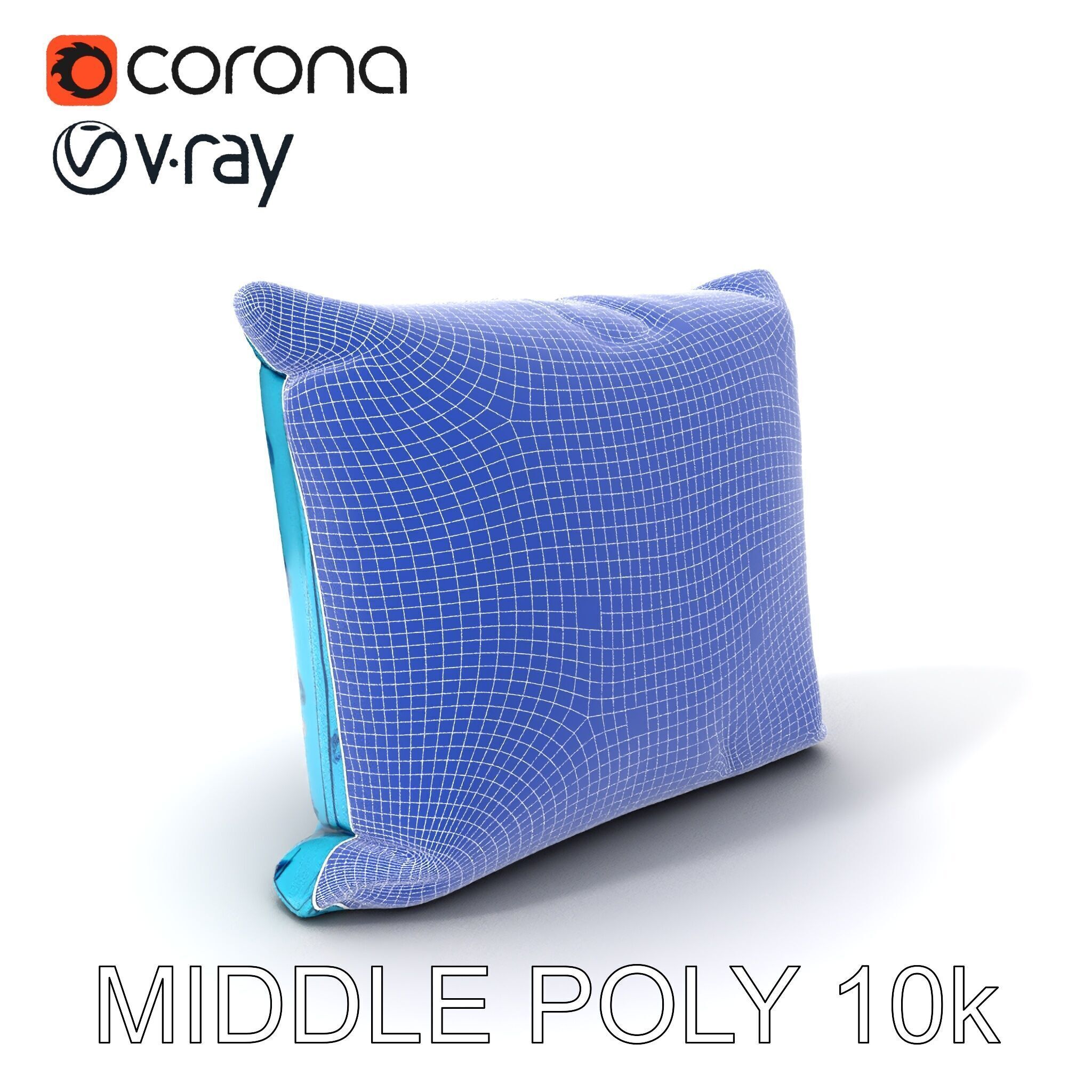 Ornamental Blue Pillow D Model Pack Low-poly 3D model_30