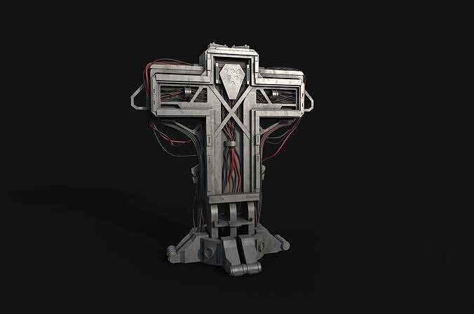 Cyberpunk Crucifix  Low-poly 3D model