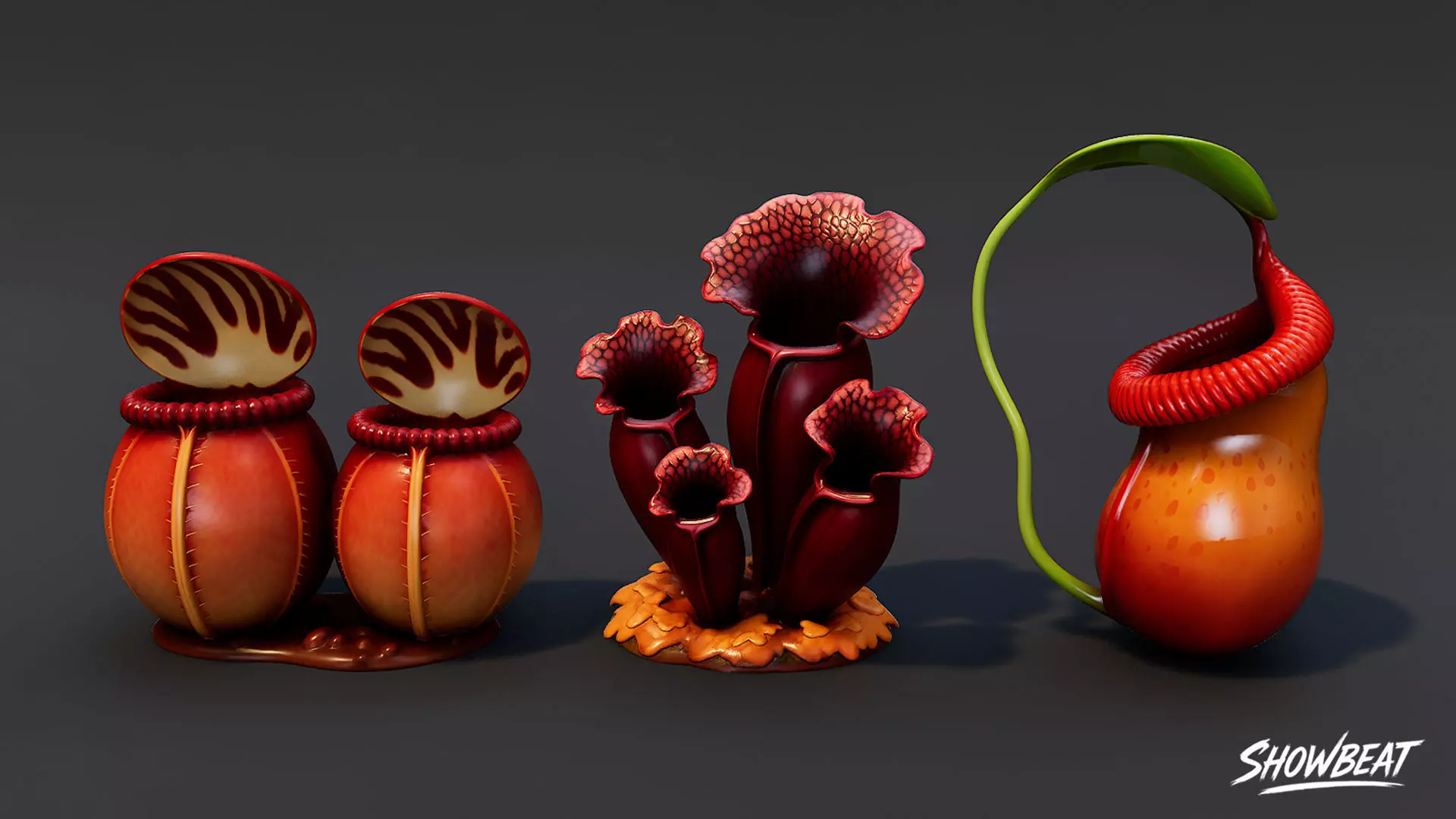 Cartoon Carnivorous Plants Pack Low-poly 3D model_12
