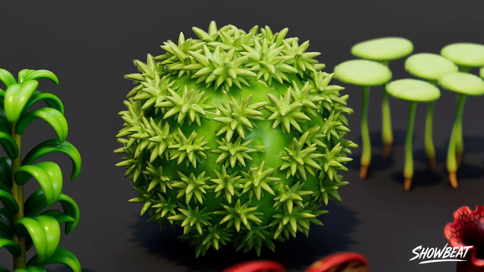 Cartoon Carnivorous Plants Pack Low-poly 3D model_7