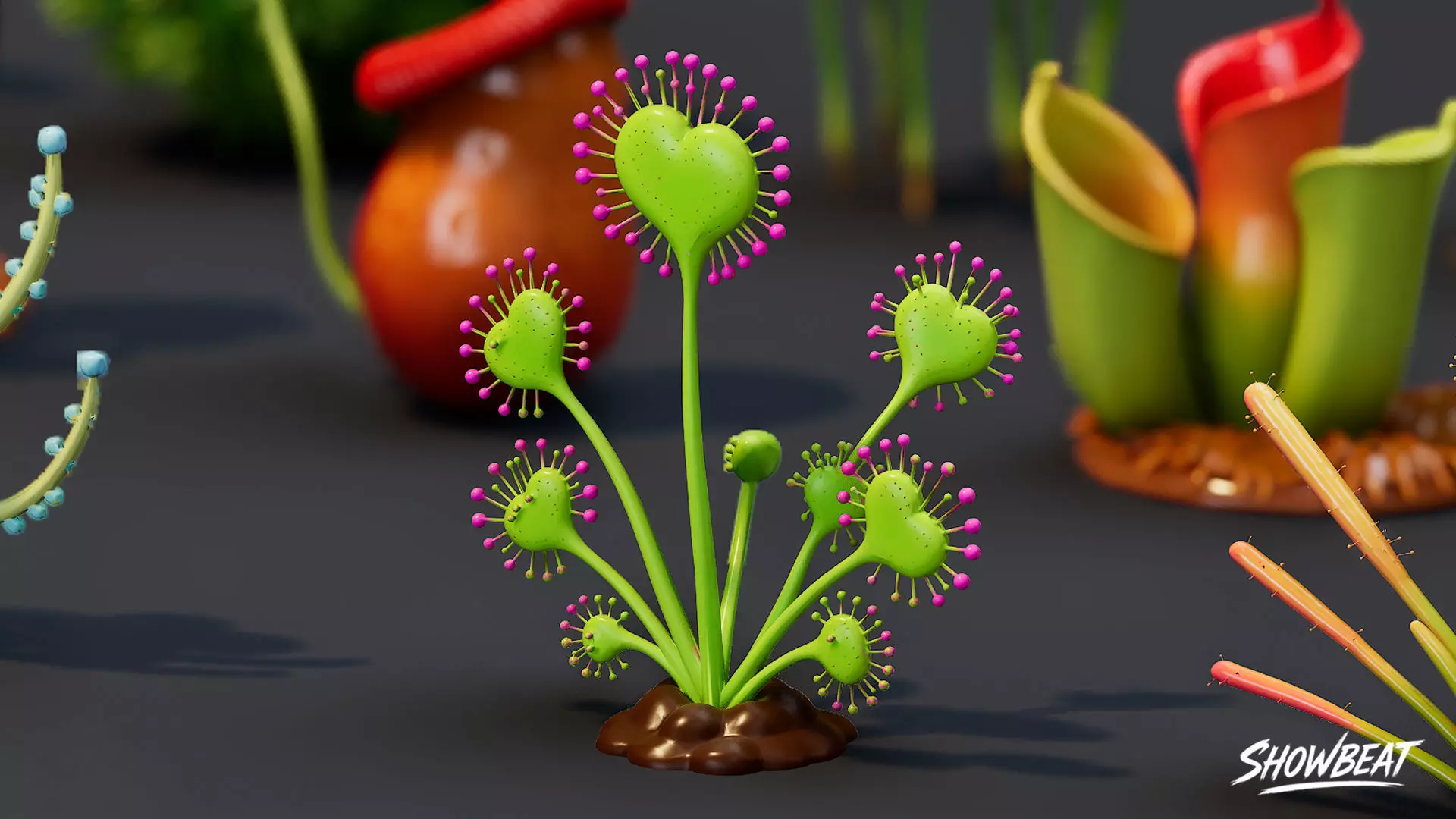Cartoon Carnivorous Plants Pack Low-poly 3D model_4
