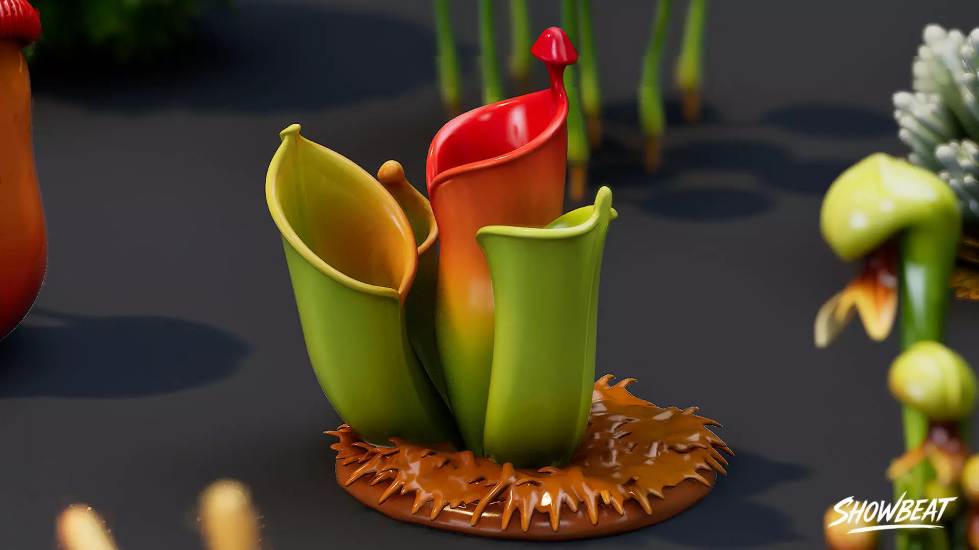 Cartoon Carnivorous Plants Pack Low-poly 3D model_5
