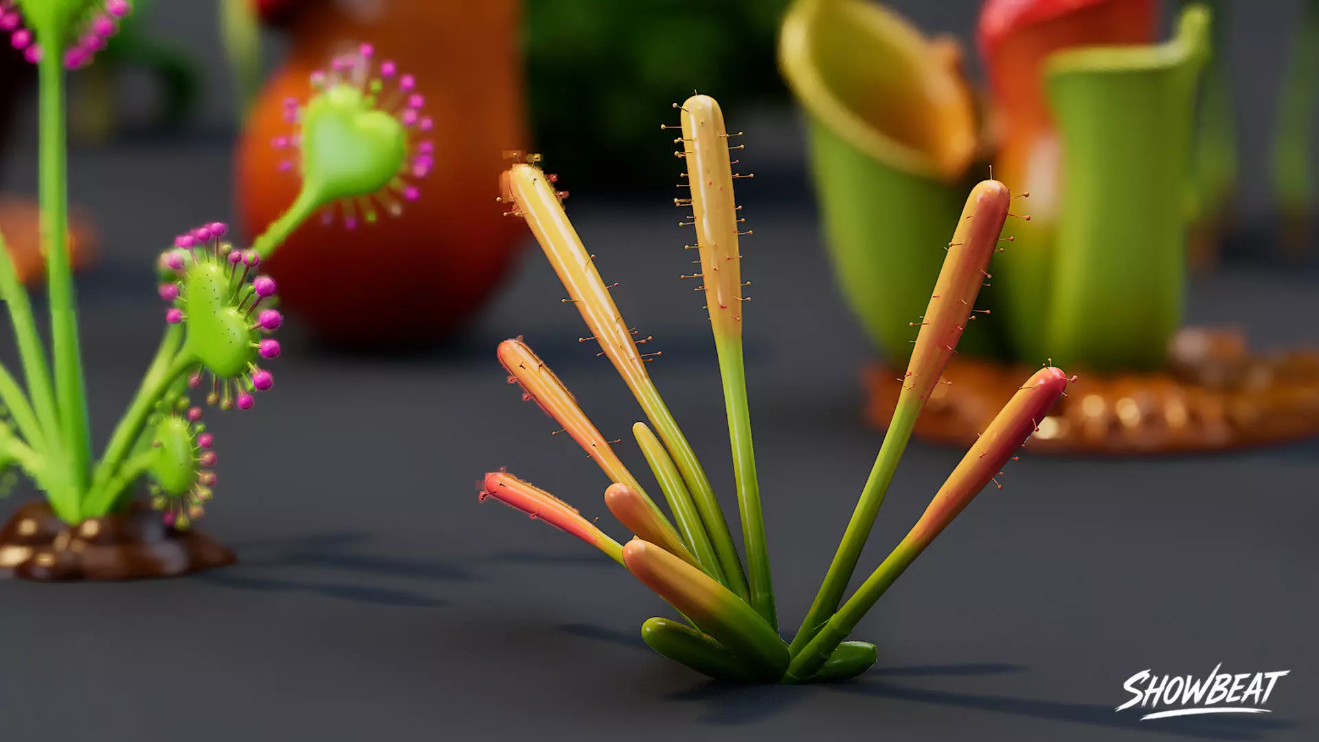Cartoon Carnivorous Plants Pack Low-poly 3D model_10