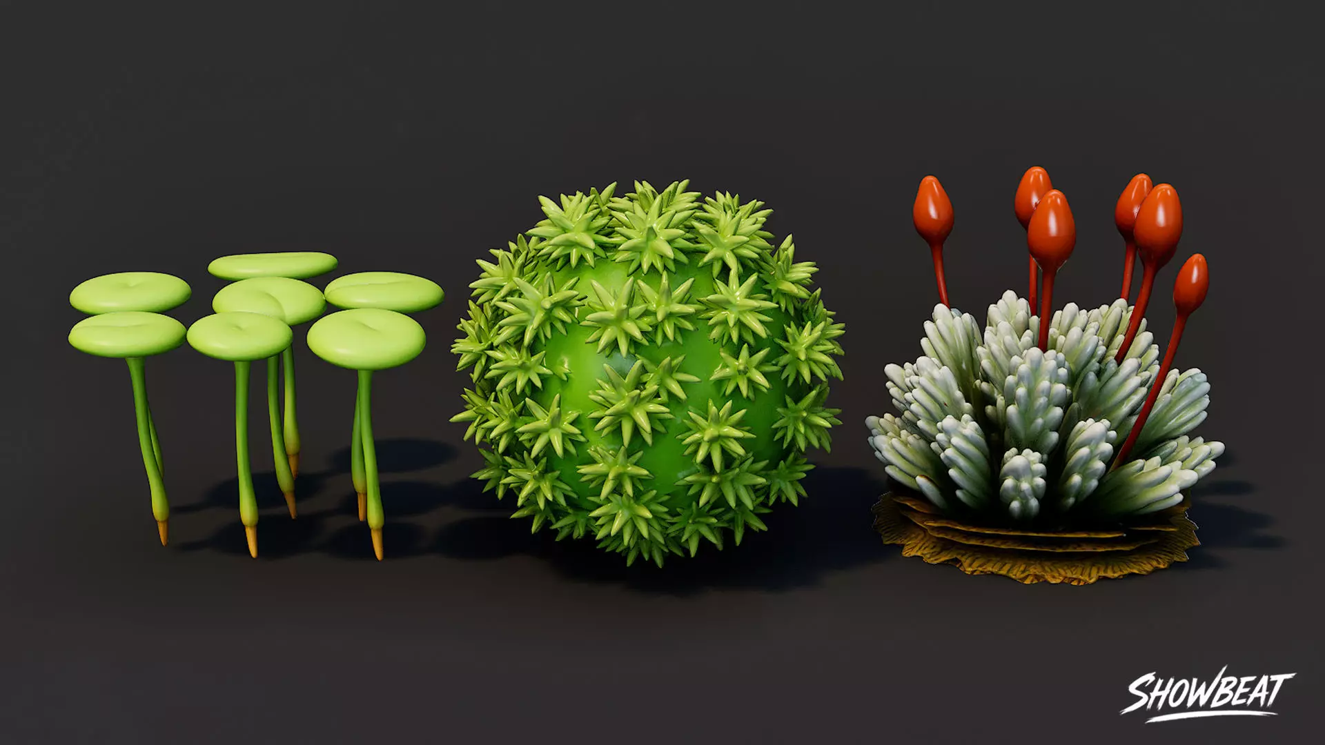 Cartoon Carnivorous Plants Pack Low-poly 3D model_14