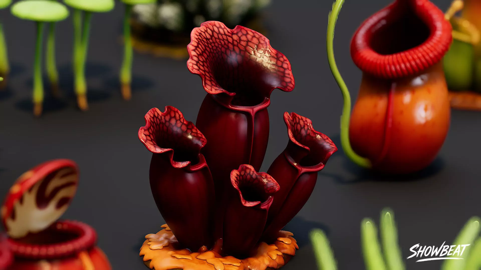 Cartoon Carnivorous Plants Pack Low-poly 3D model_9
