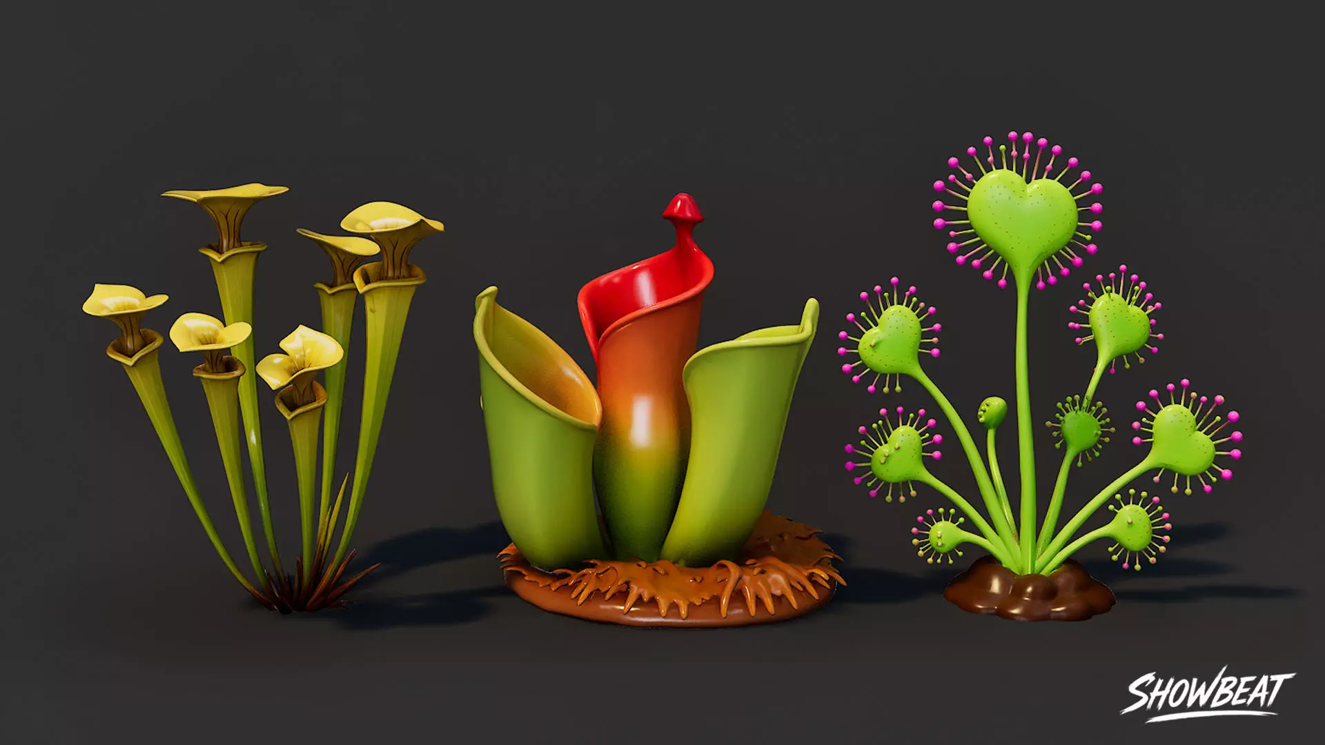 Cartoon Carnivorous Plants Pack Low-poly 3D model_13