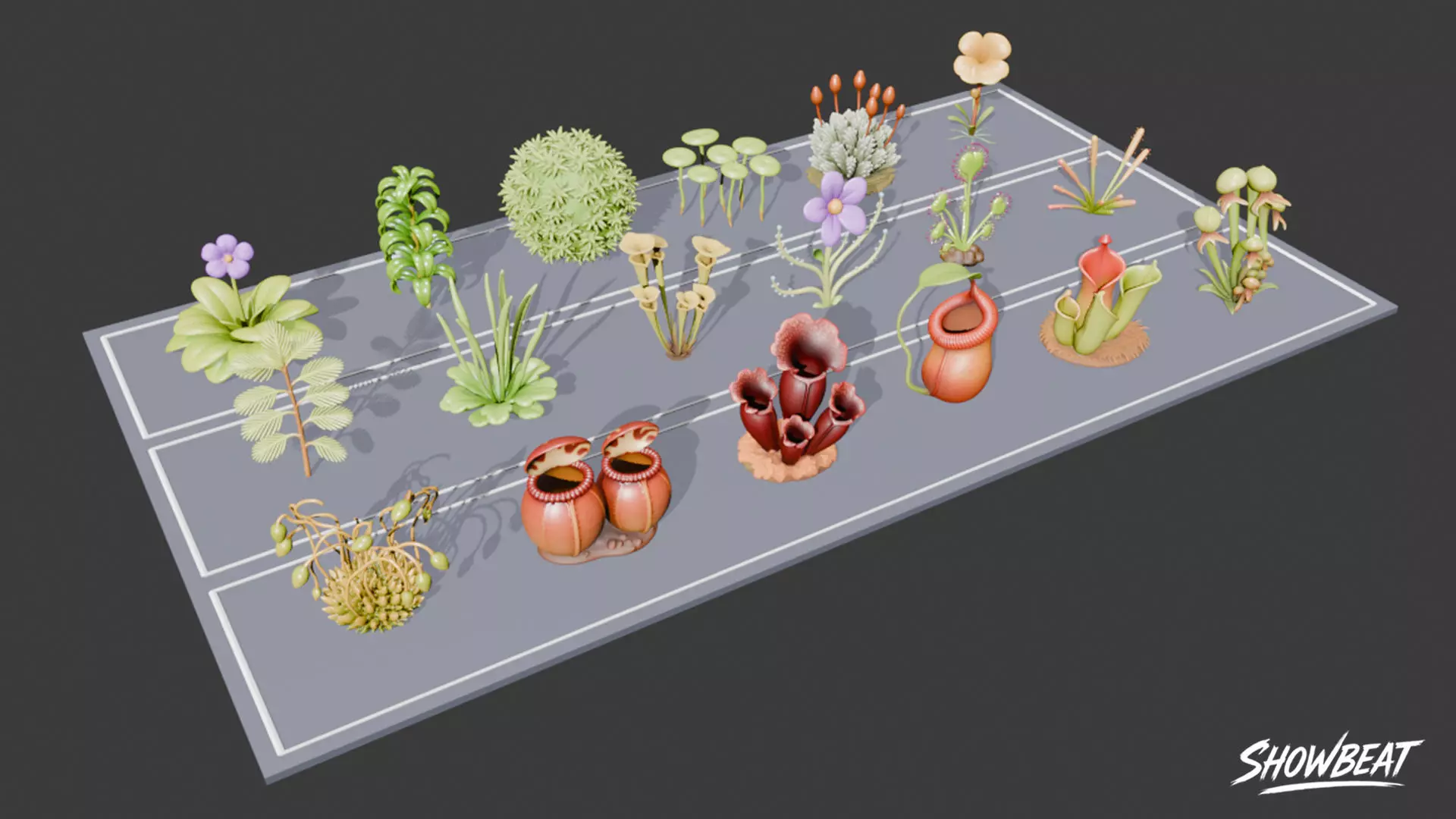 Cartoon Carnivorous Plants Pack Low-poly 3D model_18