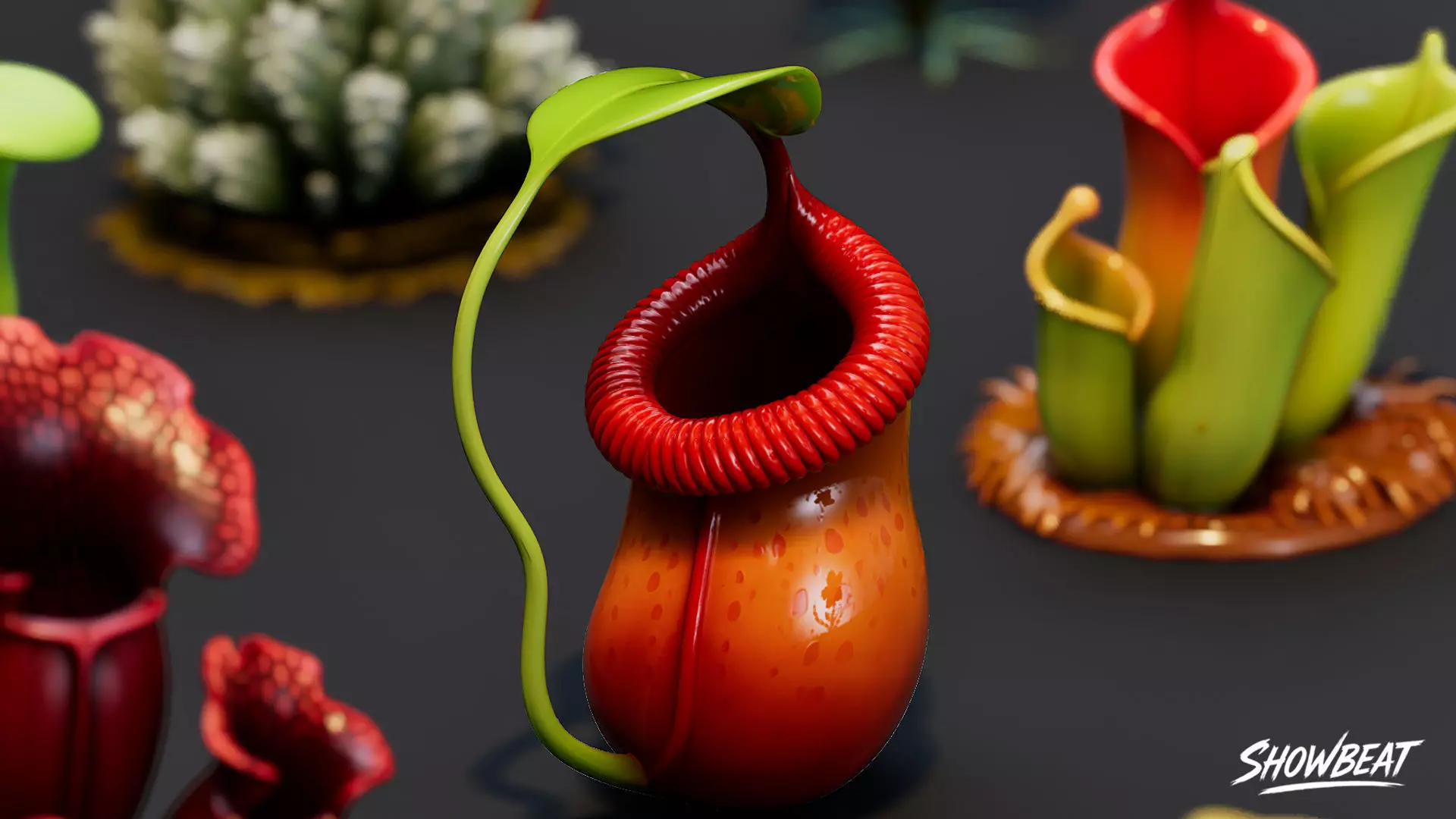 Cartoon Carnivorous Plants Pack Low-poly 3D model_6