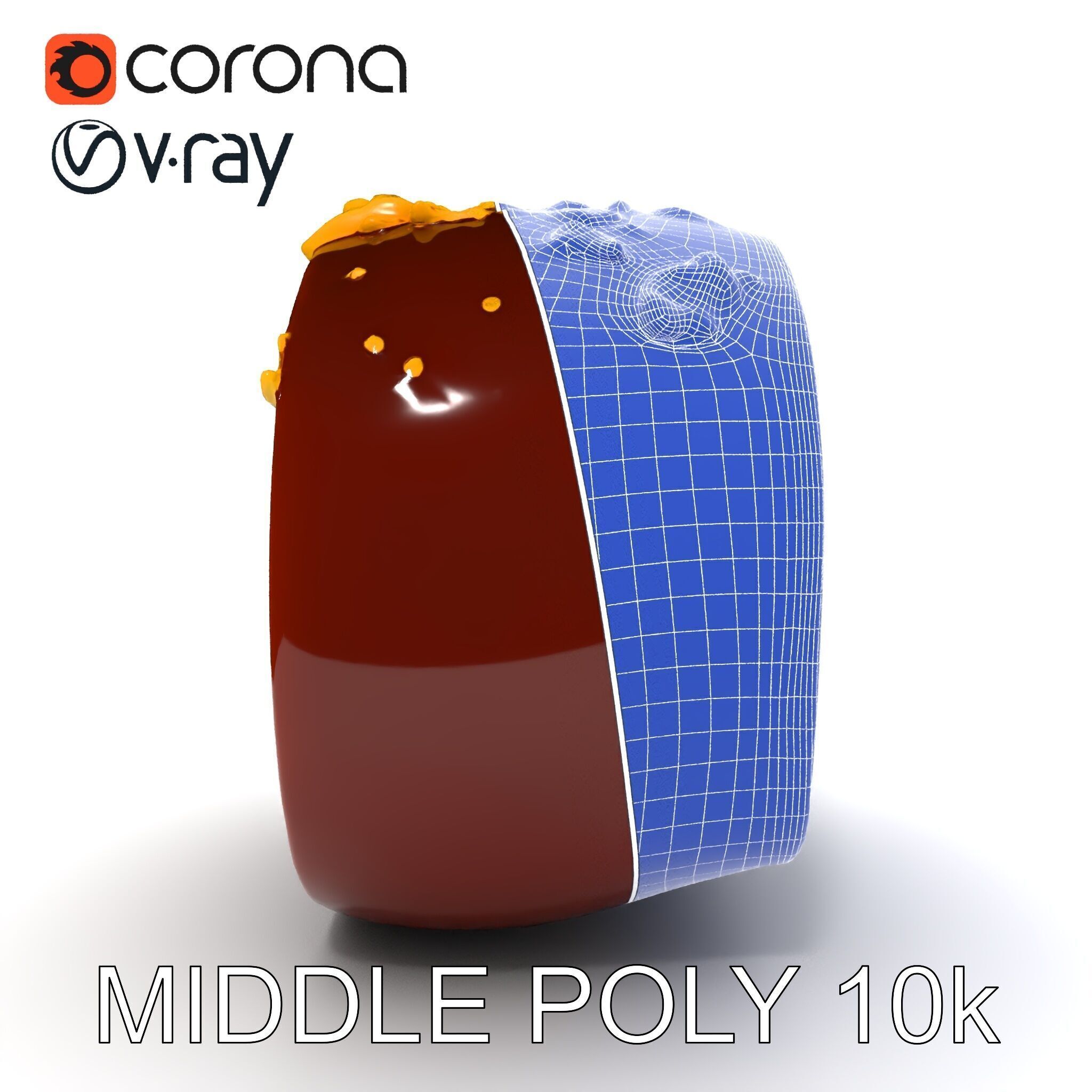 Gourmet Chocolate Truffle with Caramel Center D Model Pack Low-poly 3D model_15