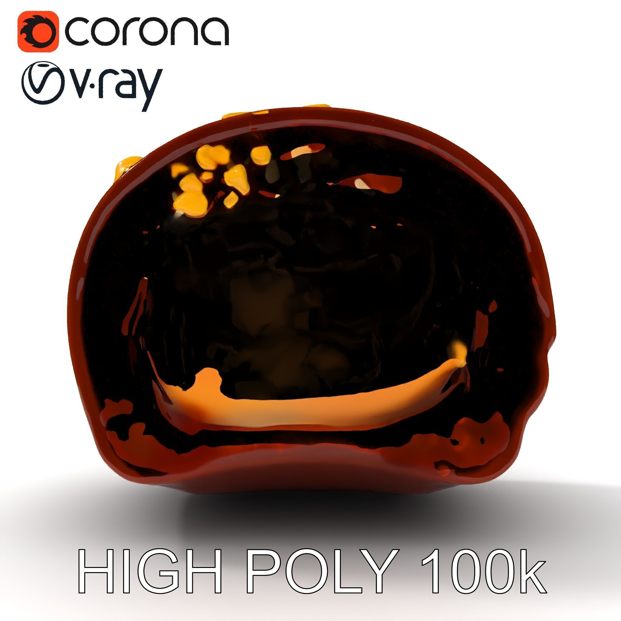 Gourmet Chocolate Truffle with Caramel Center D Model Pack Low-poly 3D model_8