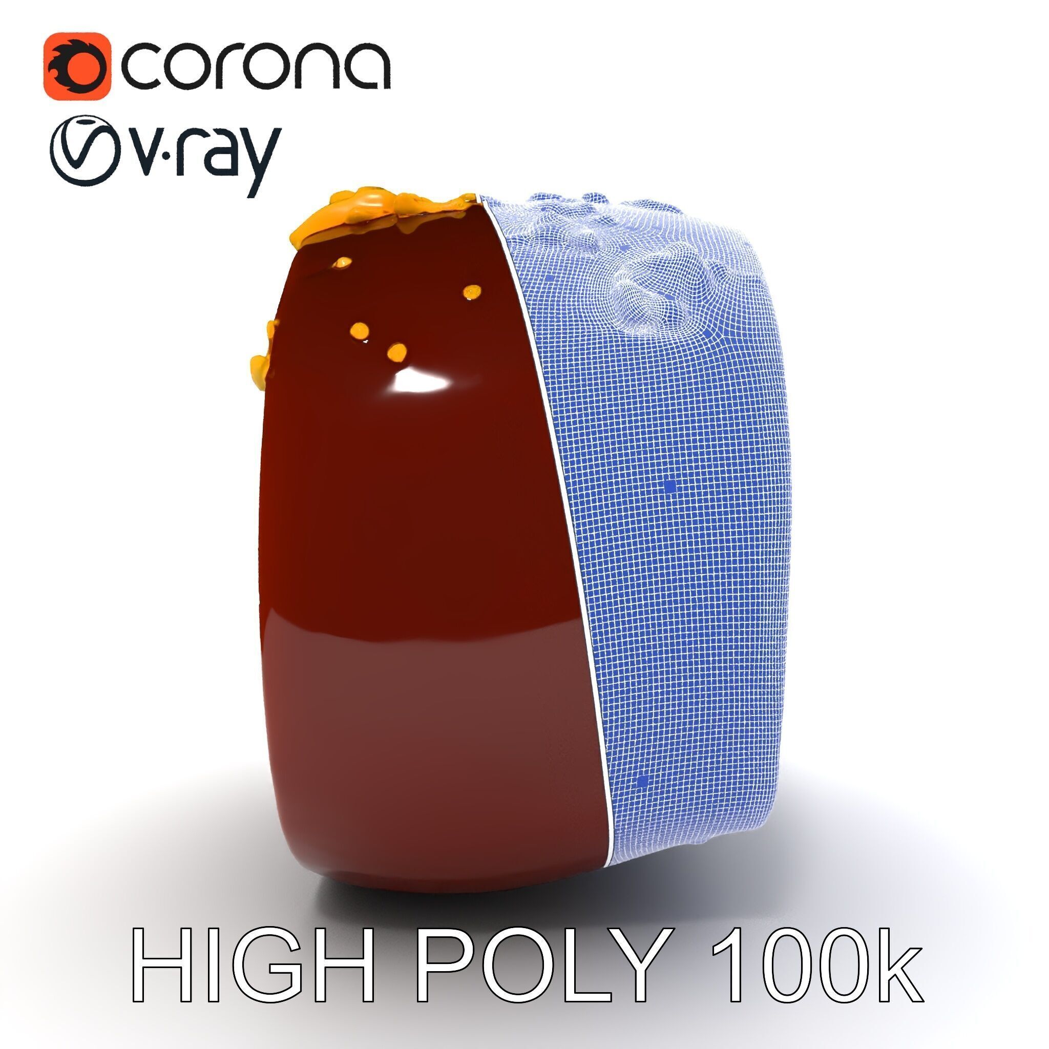 Gourmet Chocolate Truffle with Caramel Center D Model Pack Low-poly 3D model_14