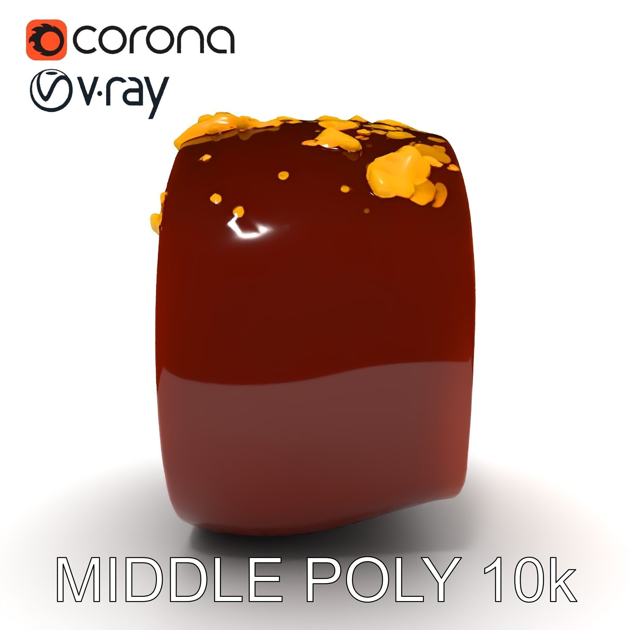 Gourmet Chocolate Truffle with Caramel Center D Model Pack Low-poly 3D model_17