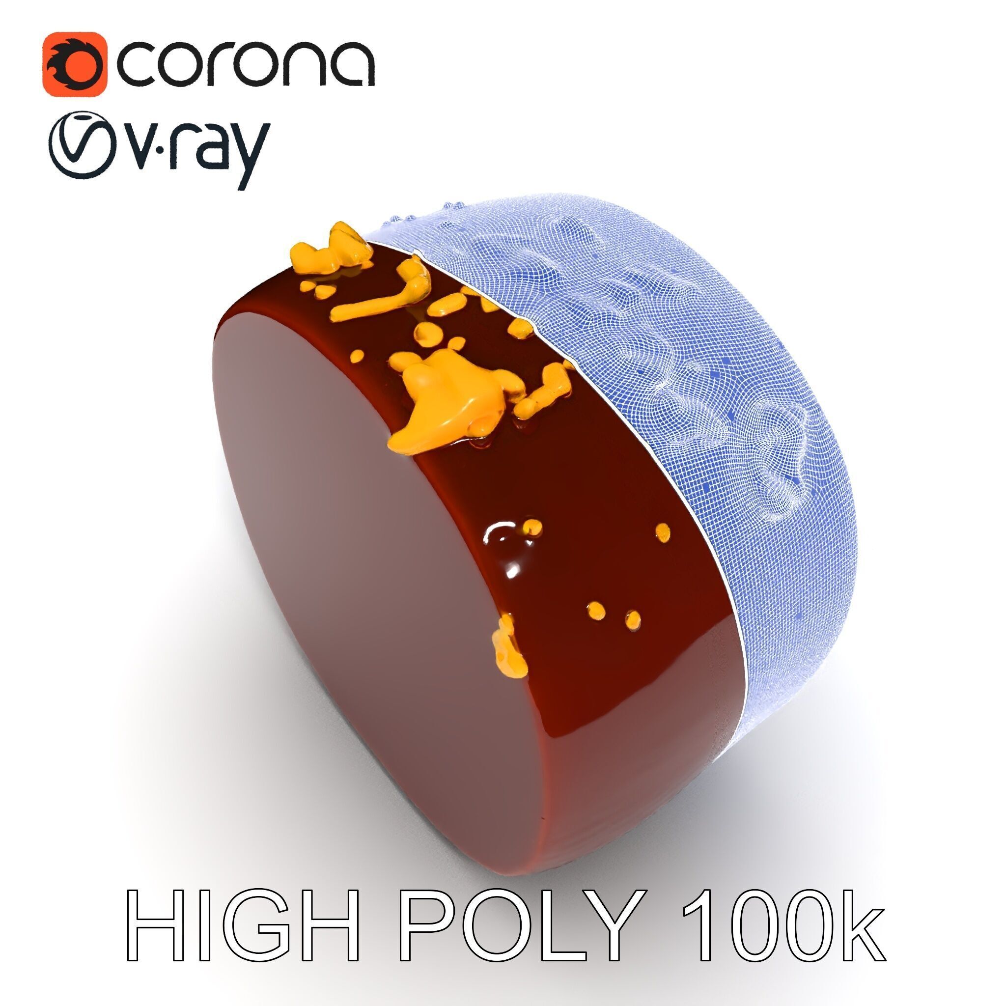 Gourmet Chocolate Truffle with Caramel Center D Model Pack Low-poly 3D model_29