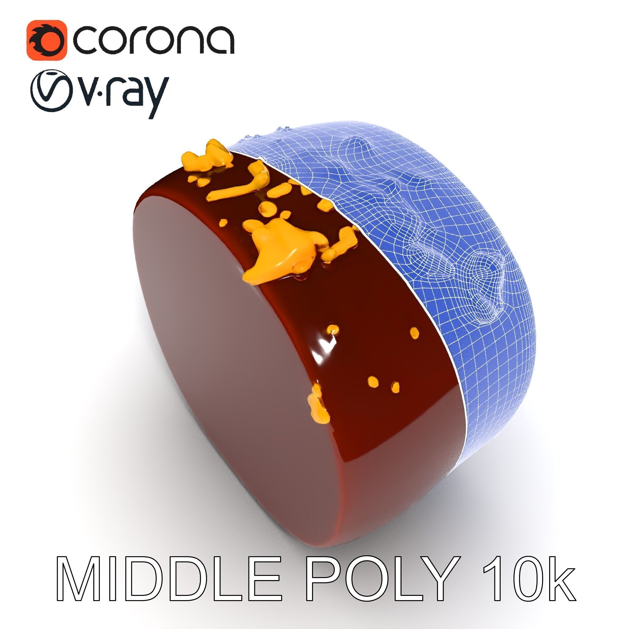 Gourmet Chocolate Truffle with Caramel Center D Model Pack Low-poly 3D model_19