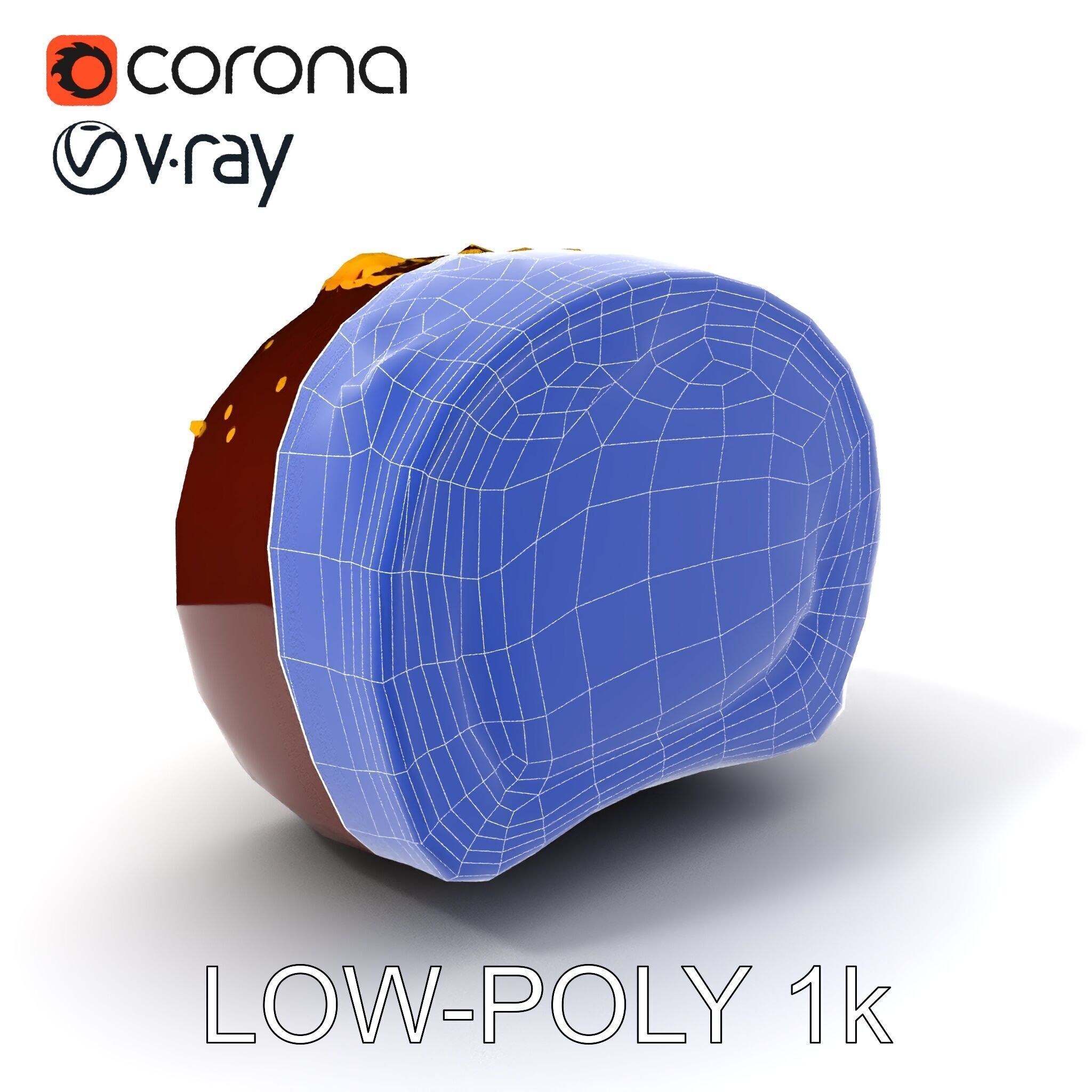 Gourmet Chocolate Truffle with Caramel Center D Model Pack Low-poly 3D model_13