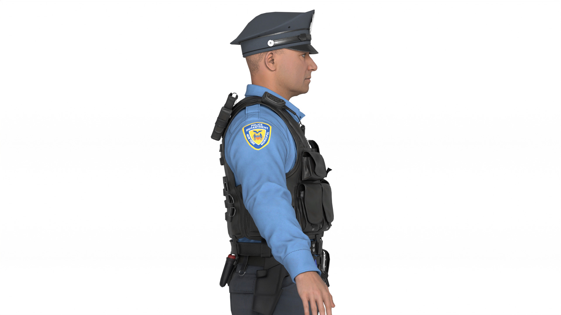 Police Officer Rigged 3D model_9