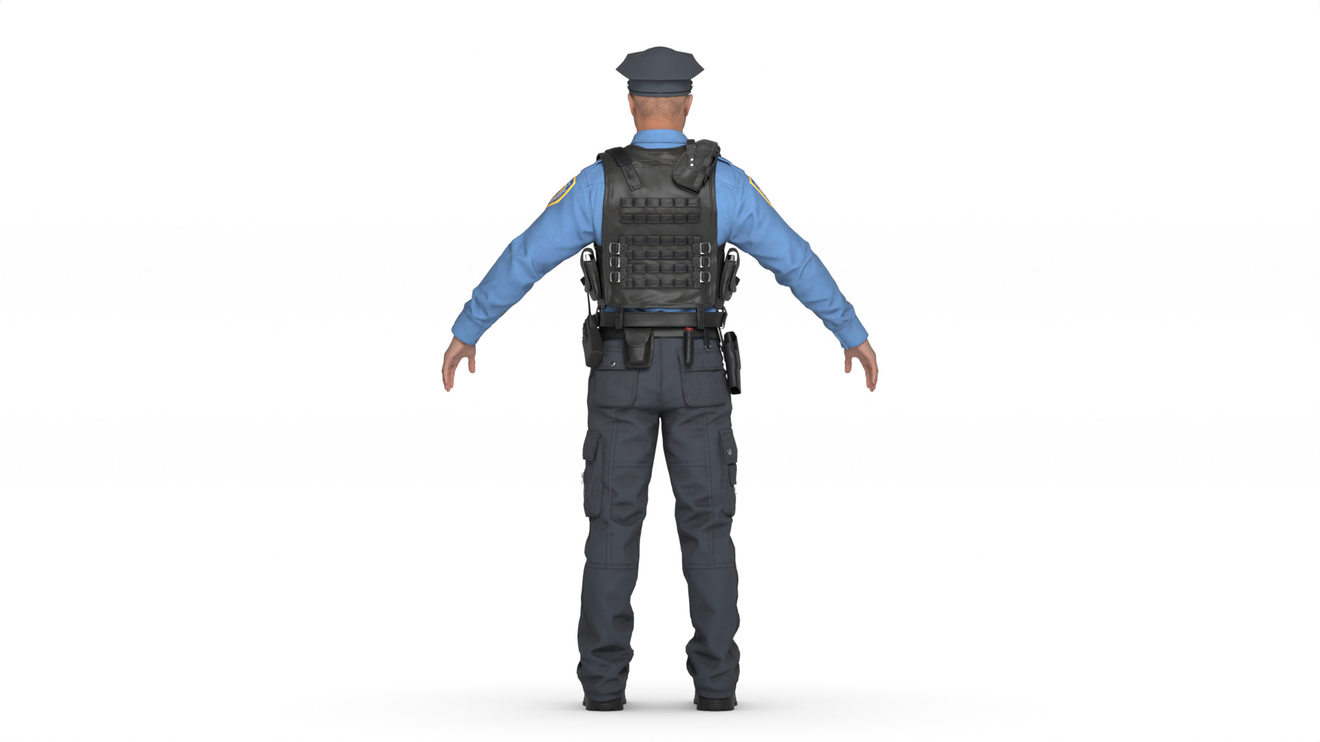 Police Officer Rigged 3D model_21