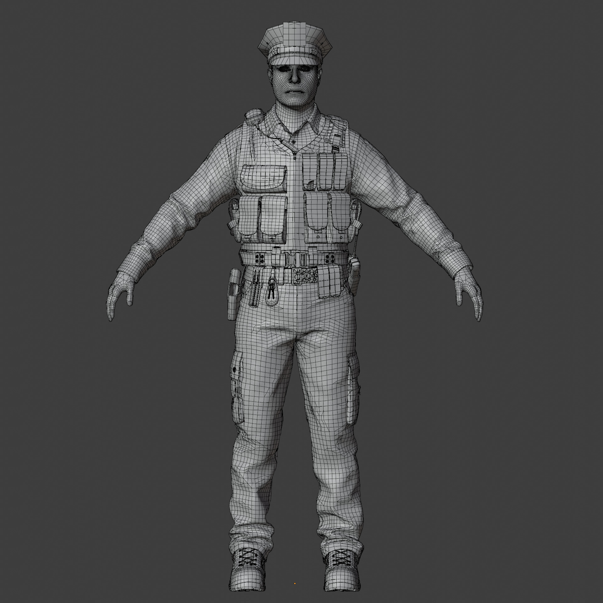 Police Officer Rigged 3D model_47