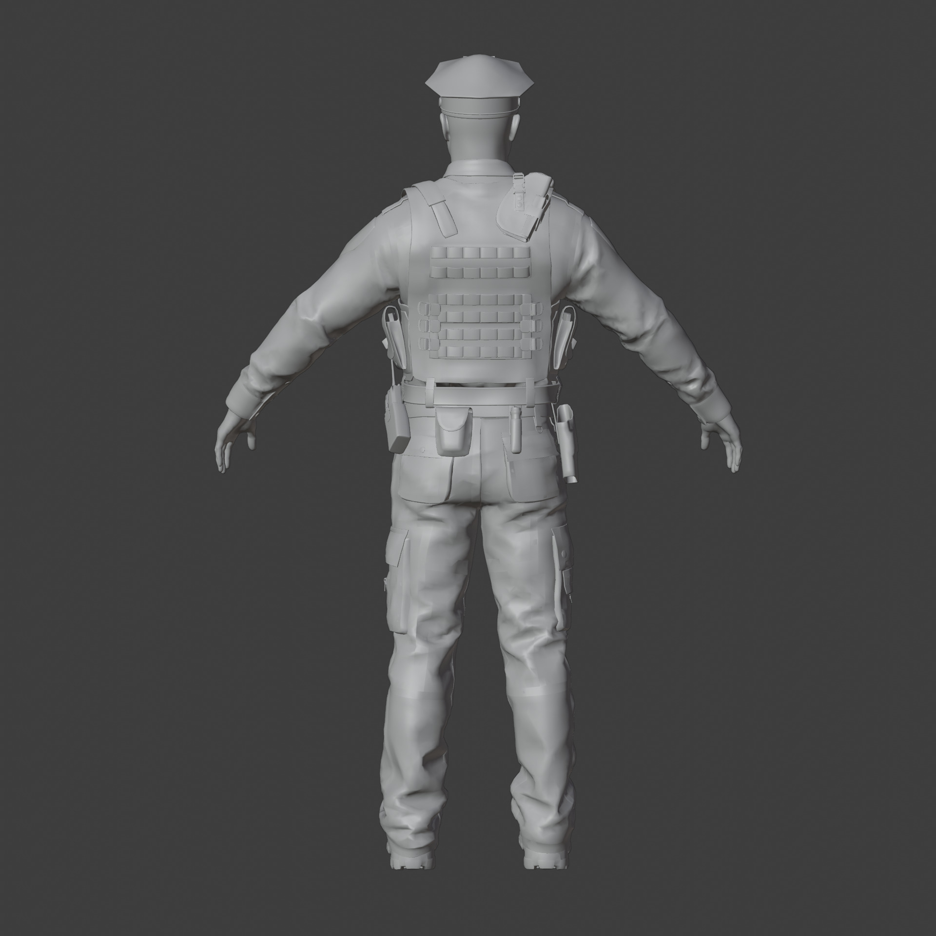 Police Officer Rigged 3D model_35