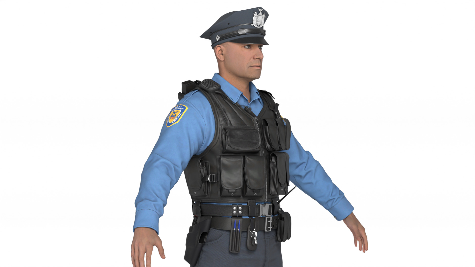 Police Officer Rigged 3D model_5