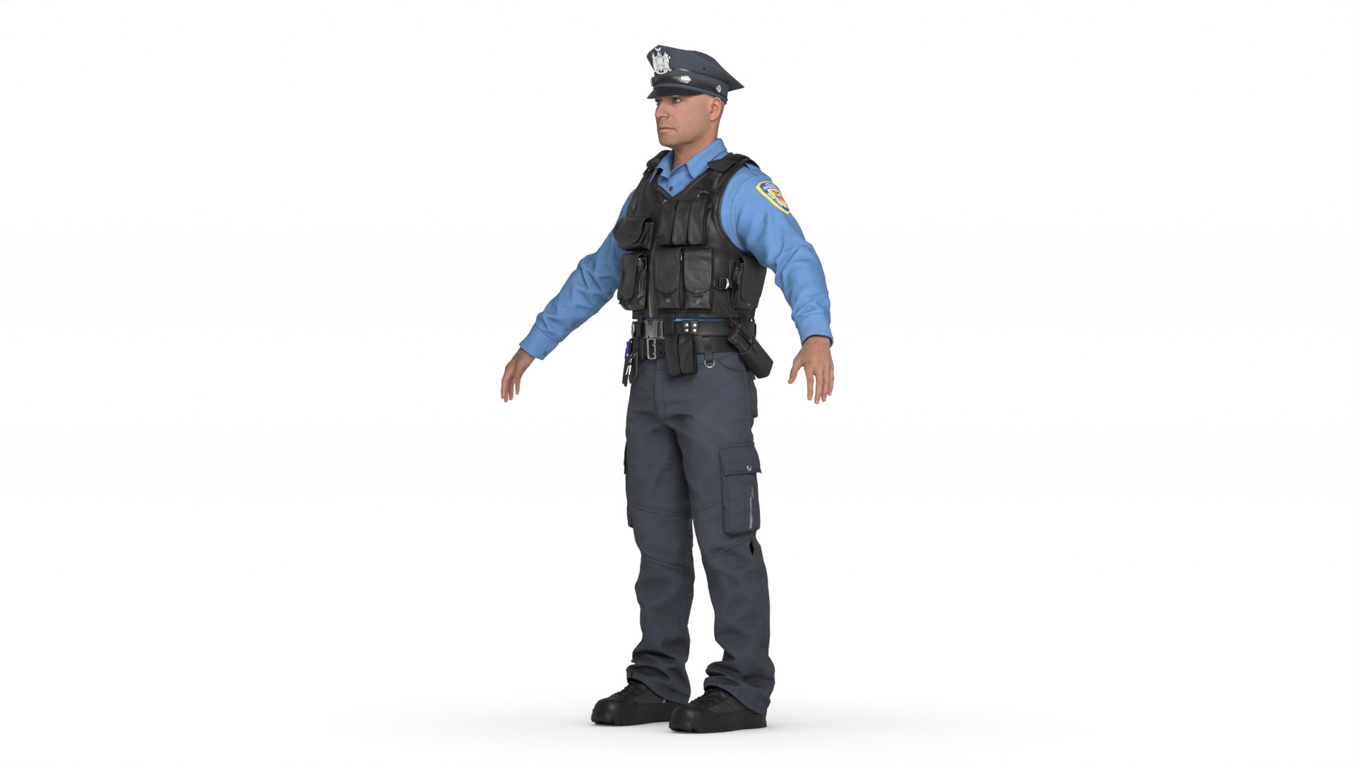 Police Officer Rigged 3D model_24