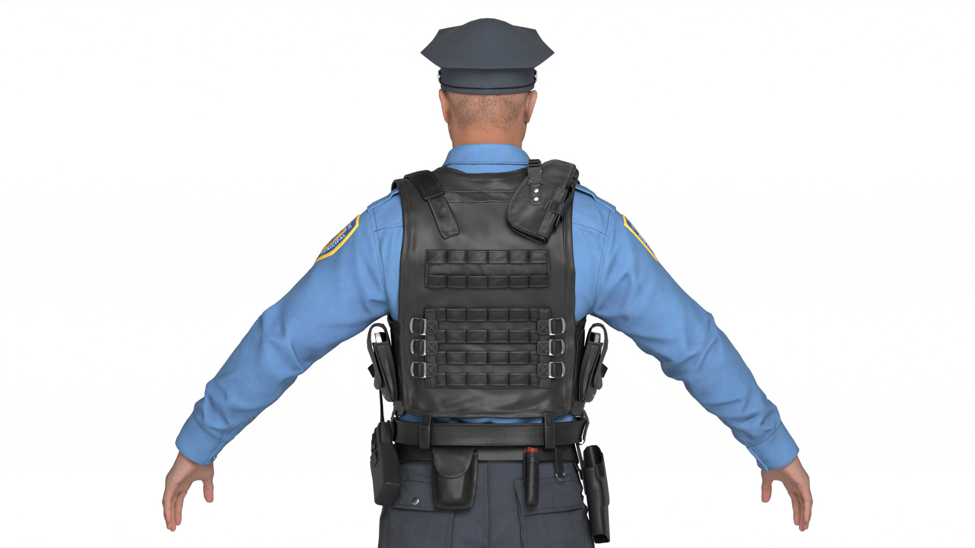 Police Officer Rigged 3D model_11