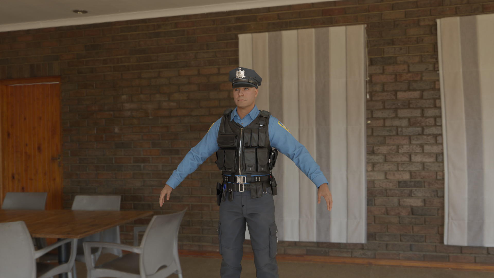 Police Officer Rigged 3D model_6