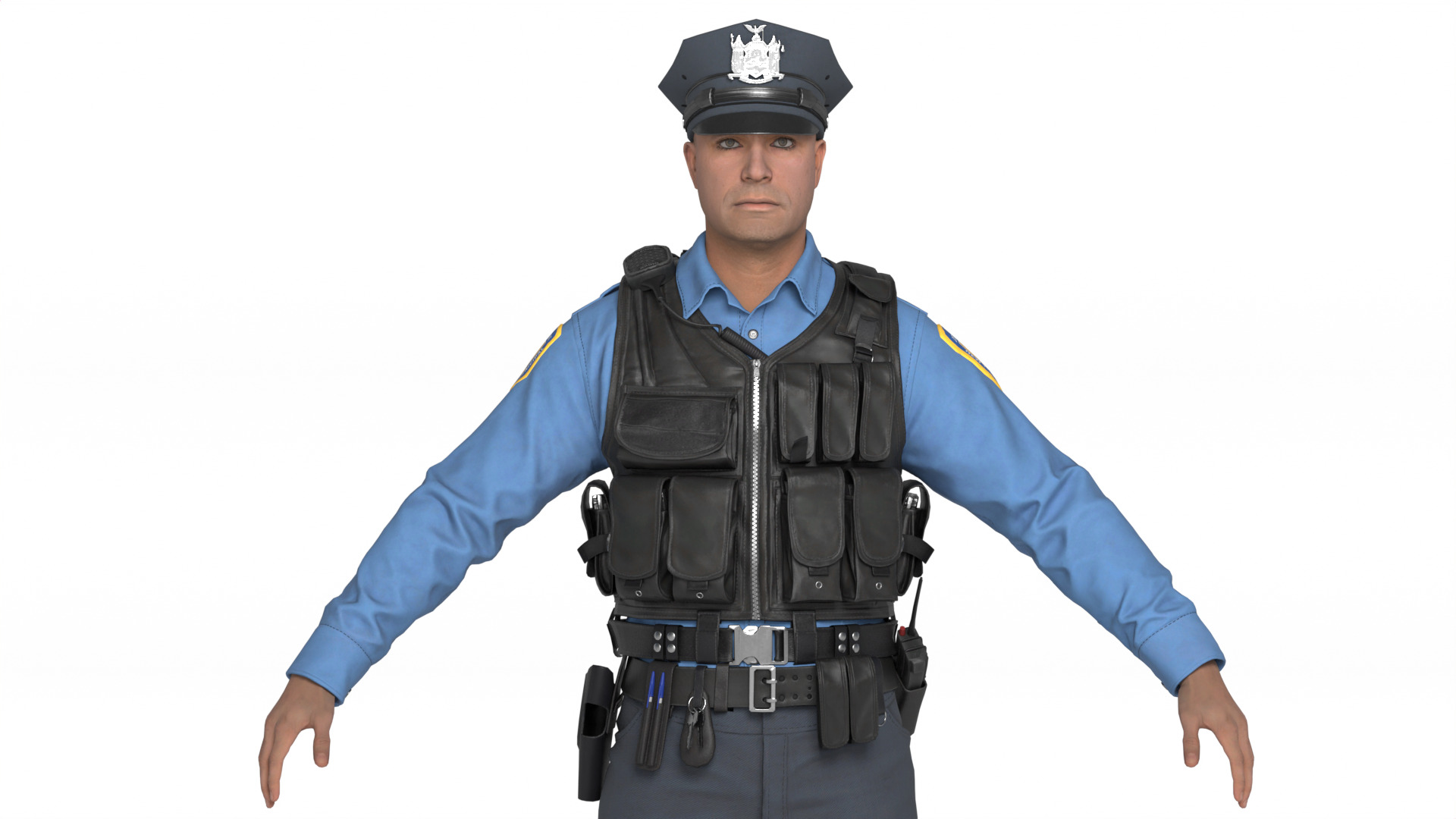 Police Officer Rigged 3D model_25