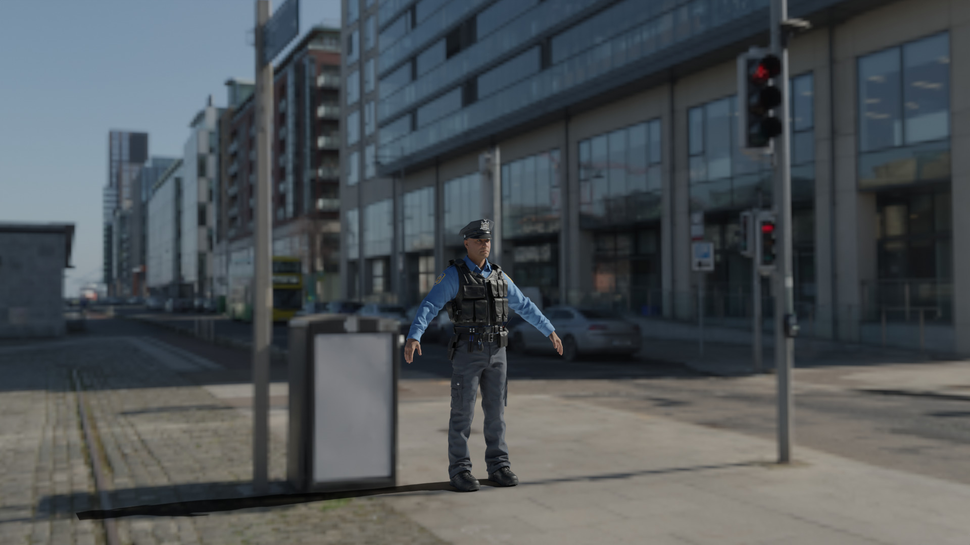 Police Officer Rigged 3D model_4