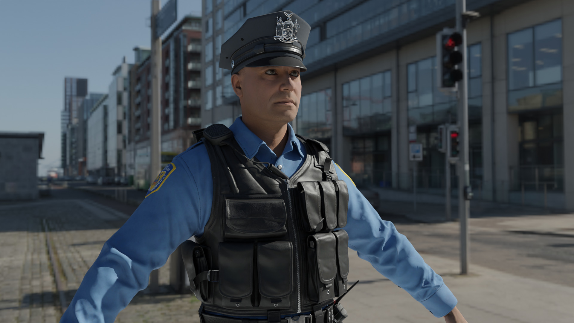 Police Officer Rigged 3D model_3