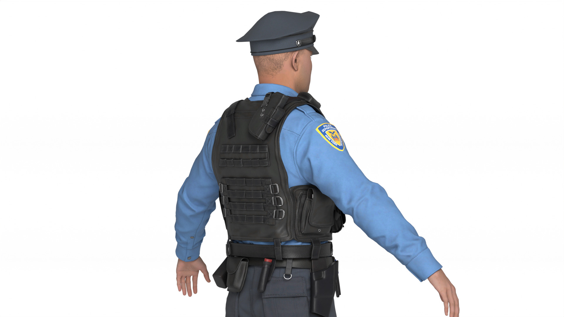 Police Officer Rigged 3D model_10