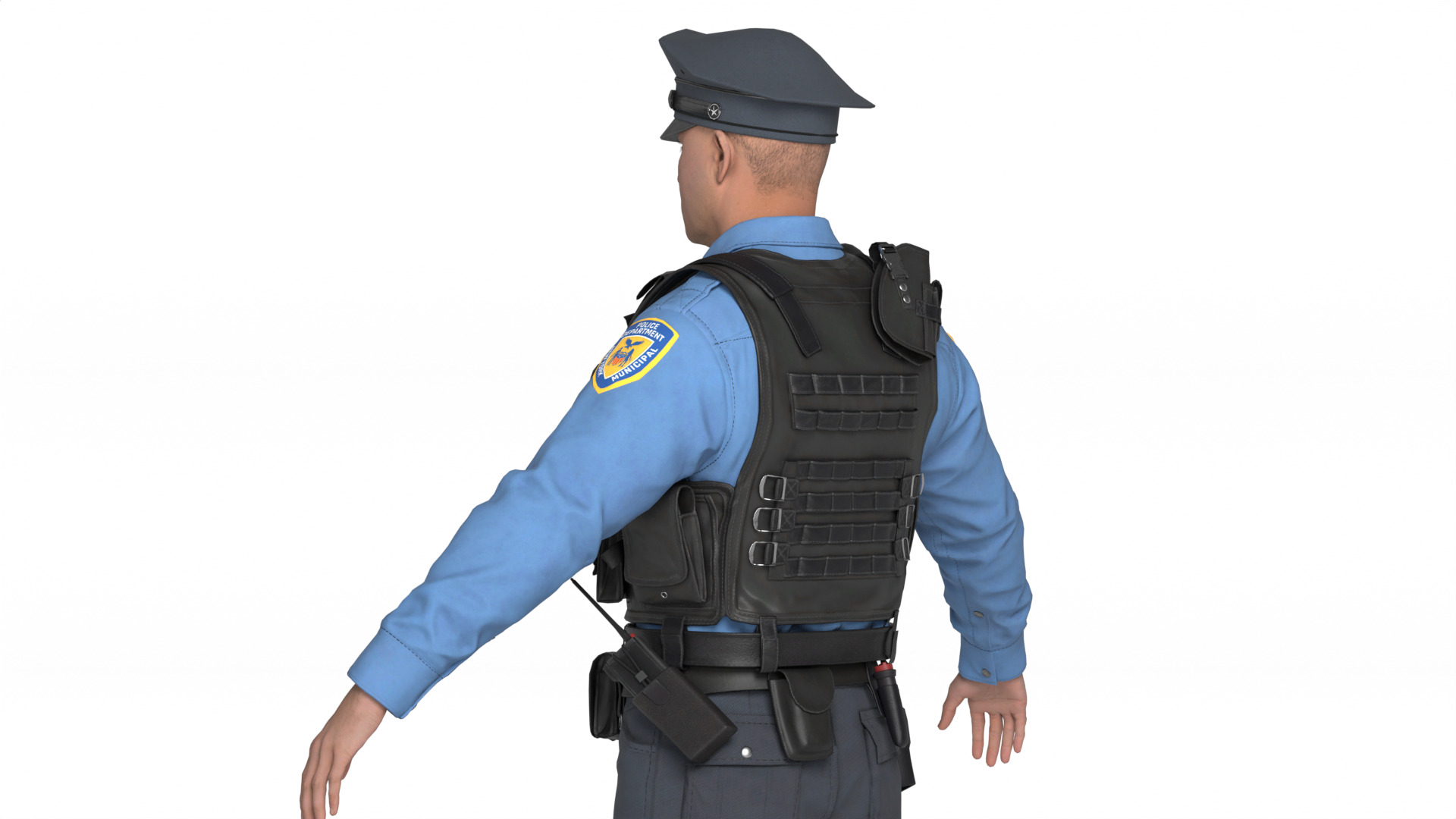 Police Officer Rigged 3D model_12