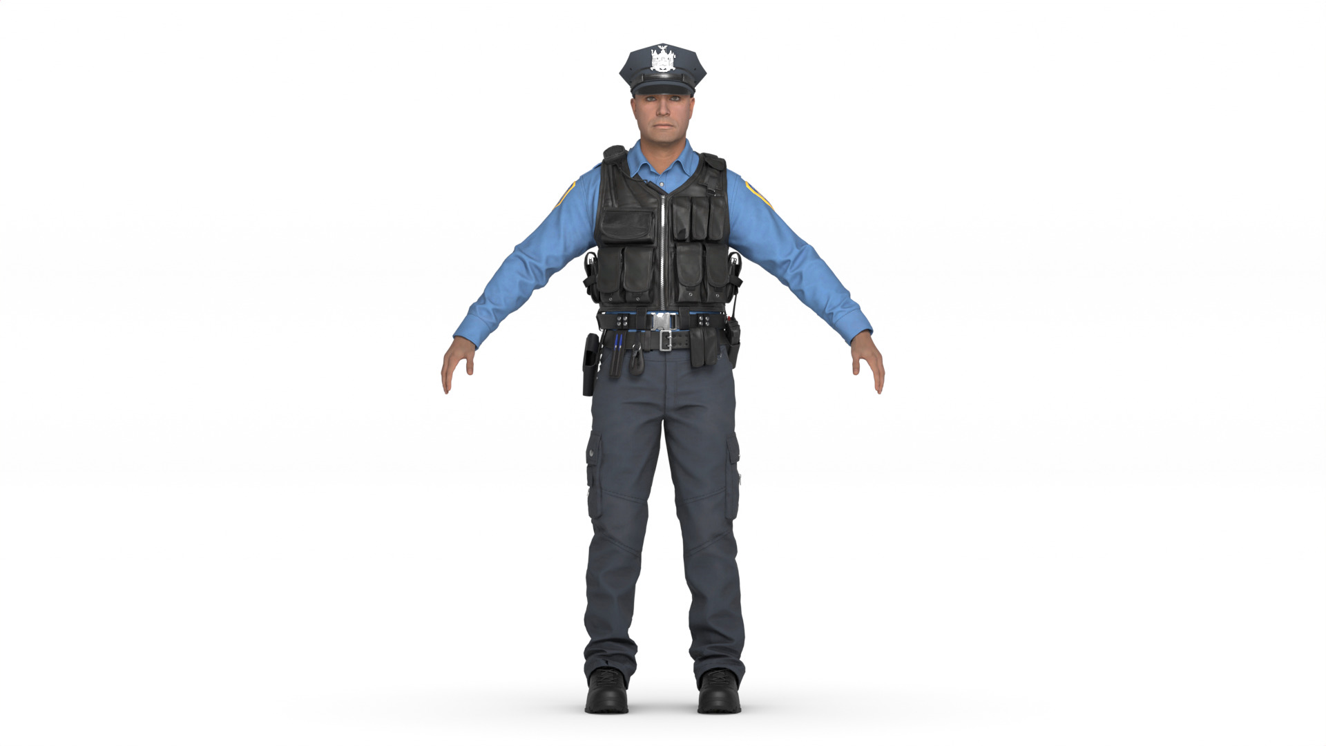 Police Officer Rigged 3D model_2