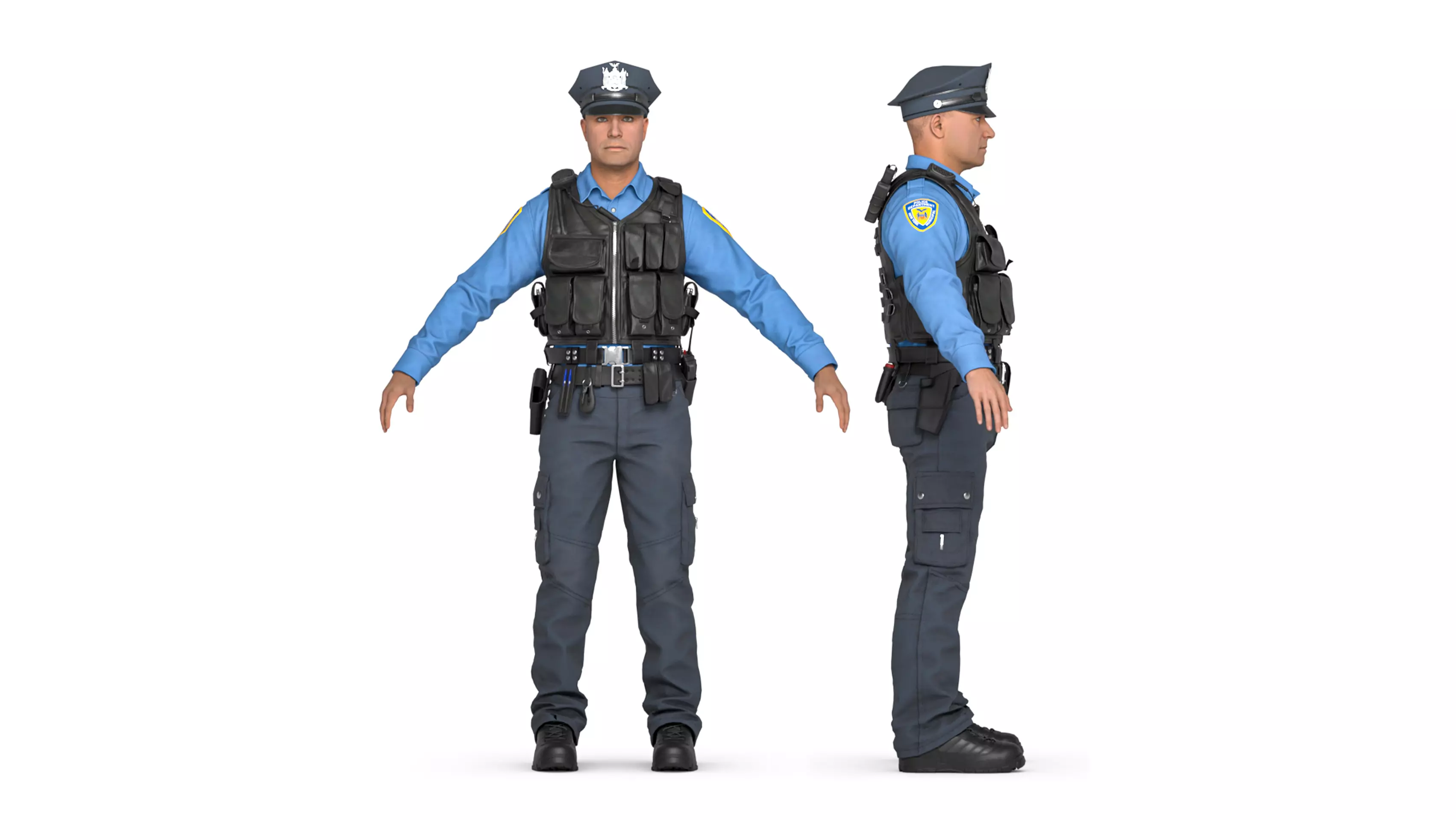 Police Officer Rigged 3D model_0