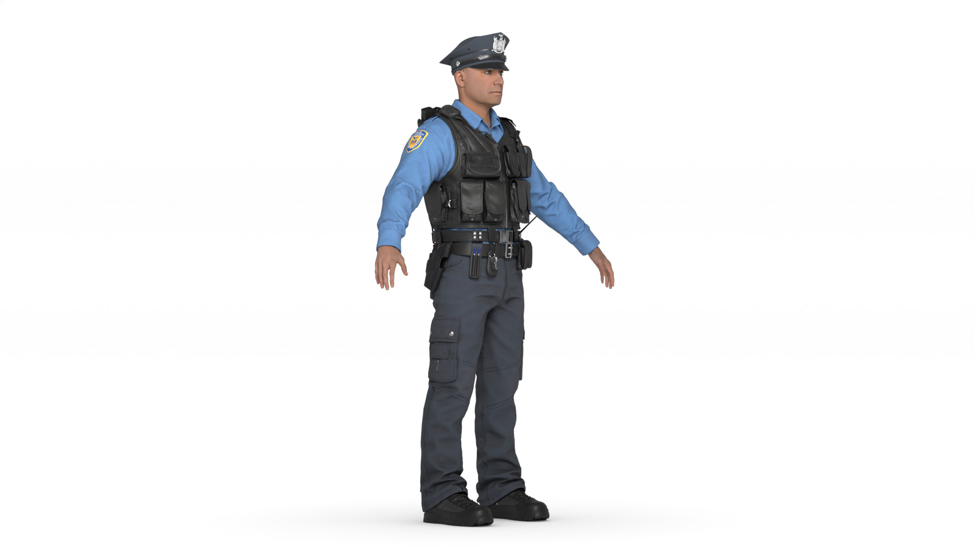 Police Officer Rigged 3D model_17