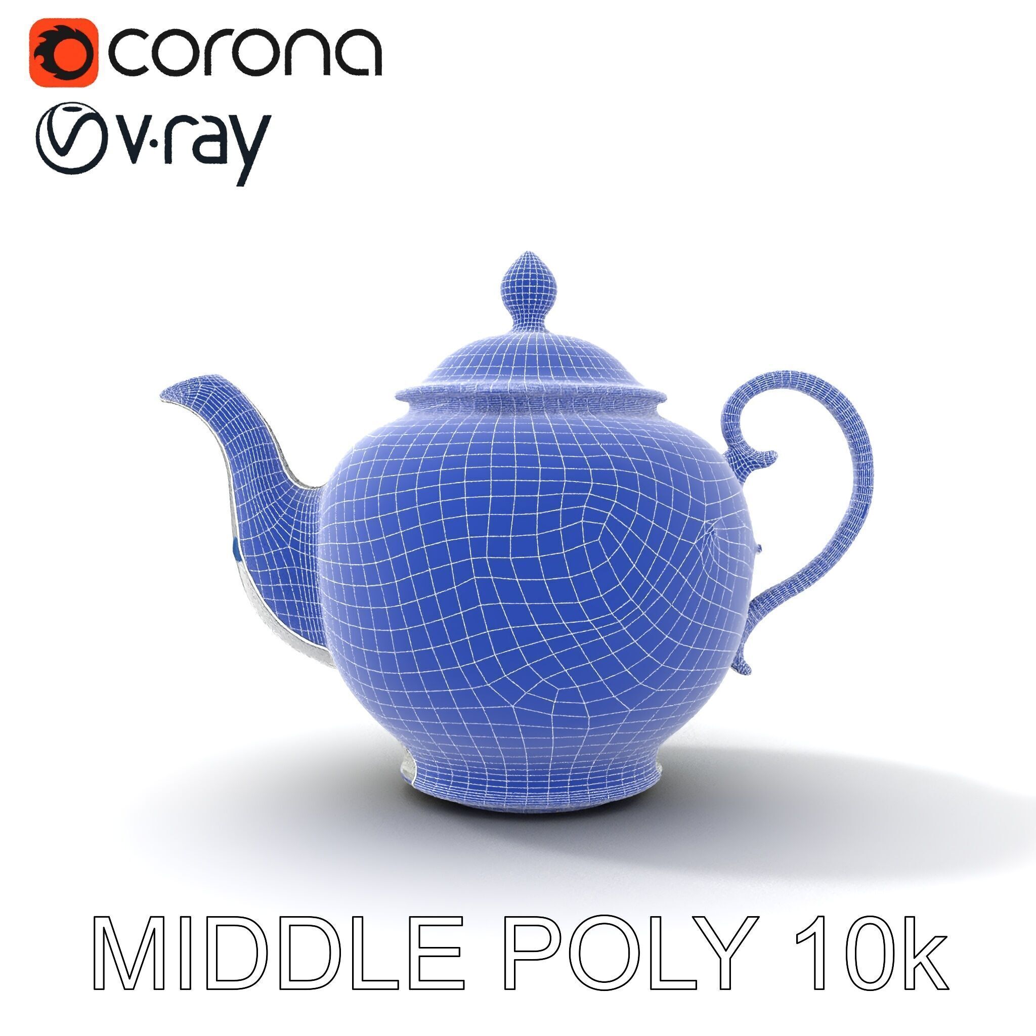 Classic Porcelain Teapot Model Pack with Floral Design Low-poly 3D model_28