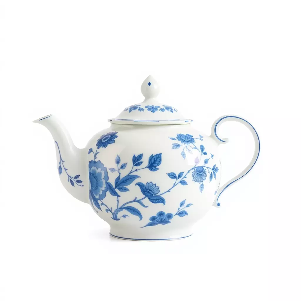 Classic Porcelain Teapot Model Pack with Floral Design Low-poly 3D model_0